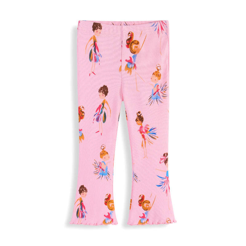 Mädchen Leggings mit buntem Ballerina-Design R&B