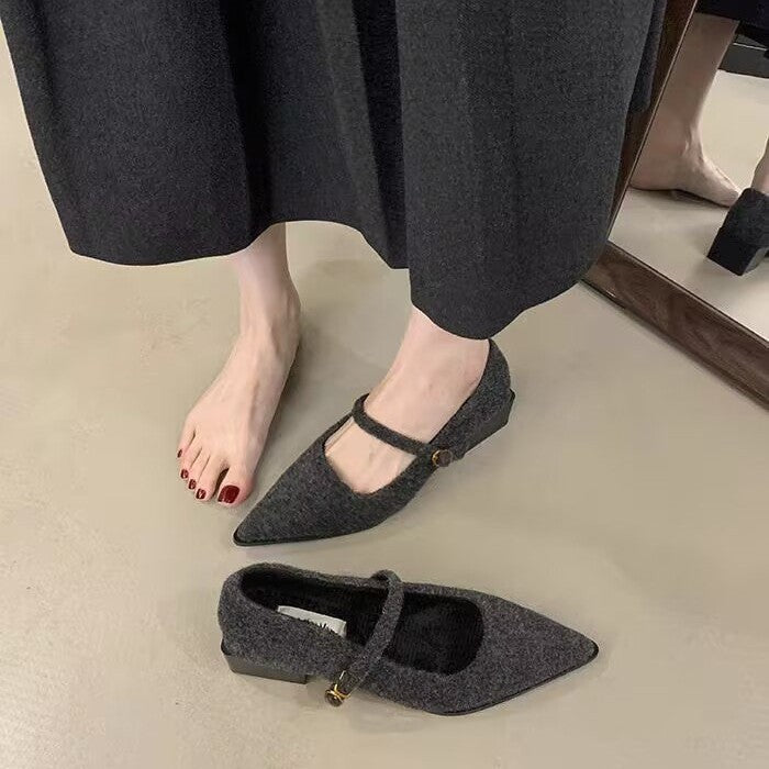 Damen elegante Ballerina-Schuhe mit modischem Riemchen und komfortabler Innensohle R&B