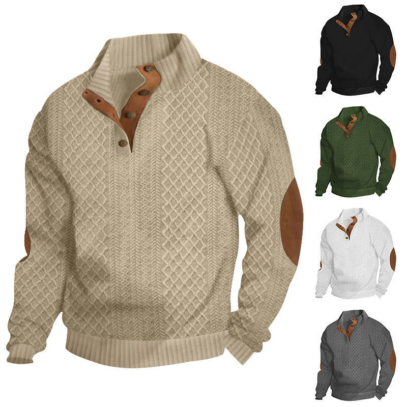 Herren Sweatshirt mit strukturiertem Strickmuster details R&B