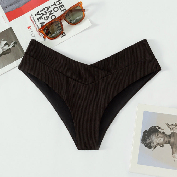 Damen Hochgeschnittene Bikinihose mit V-Ausschnitt