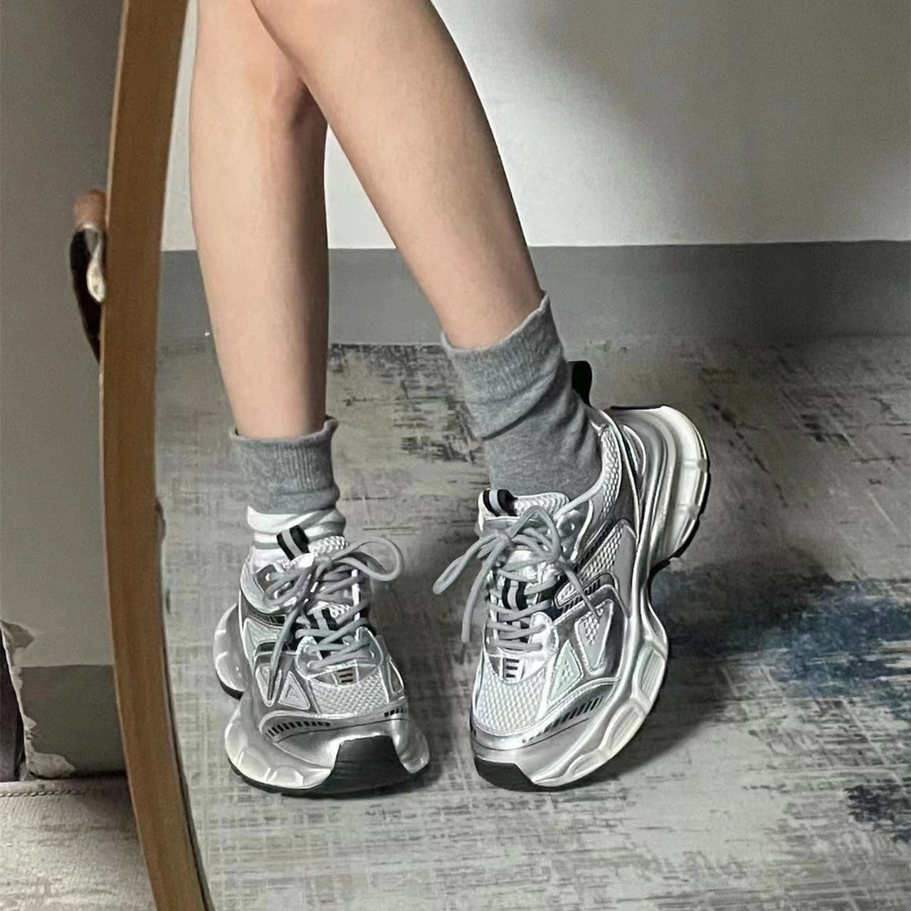 Damen Sportliche Laufschuhe mit atmungsaktiver Mesh-Oberfläche und dämpfender Sohlenkonstruktion R&B