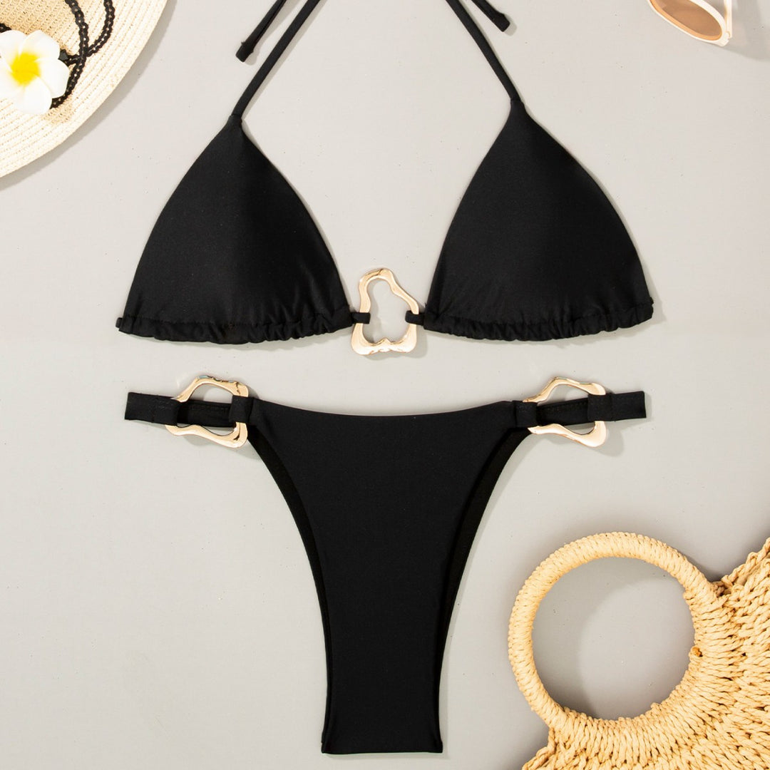Damen Triangel-Bikini mit verstellbarem Halter und elegantem Schnallen-Detail R&B