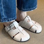 Damen Komfortable Clogs mit modischem Schnallenverschluss R&B