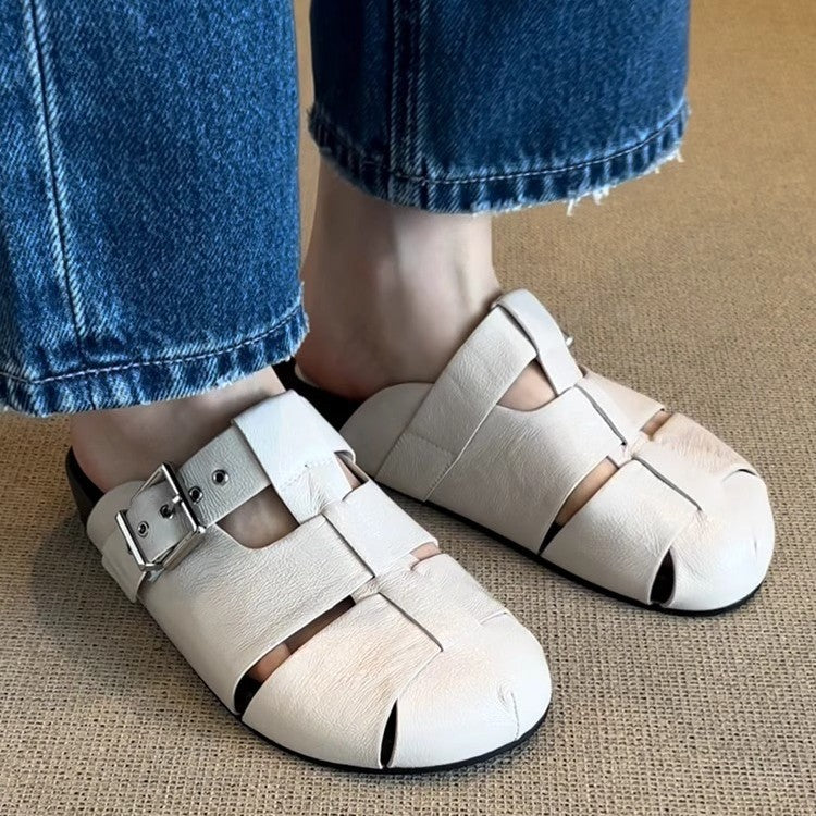 Damen Komfortable Clogs mit modischem Schnallenverschluss R&B