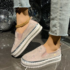 Damen Slip-On Sneakers mit funkelnden Applikationen und rutschfester Sohle R&B