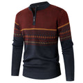 Herren Pullover mit modernem Reißverschluss und geometrischem Muster R&B