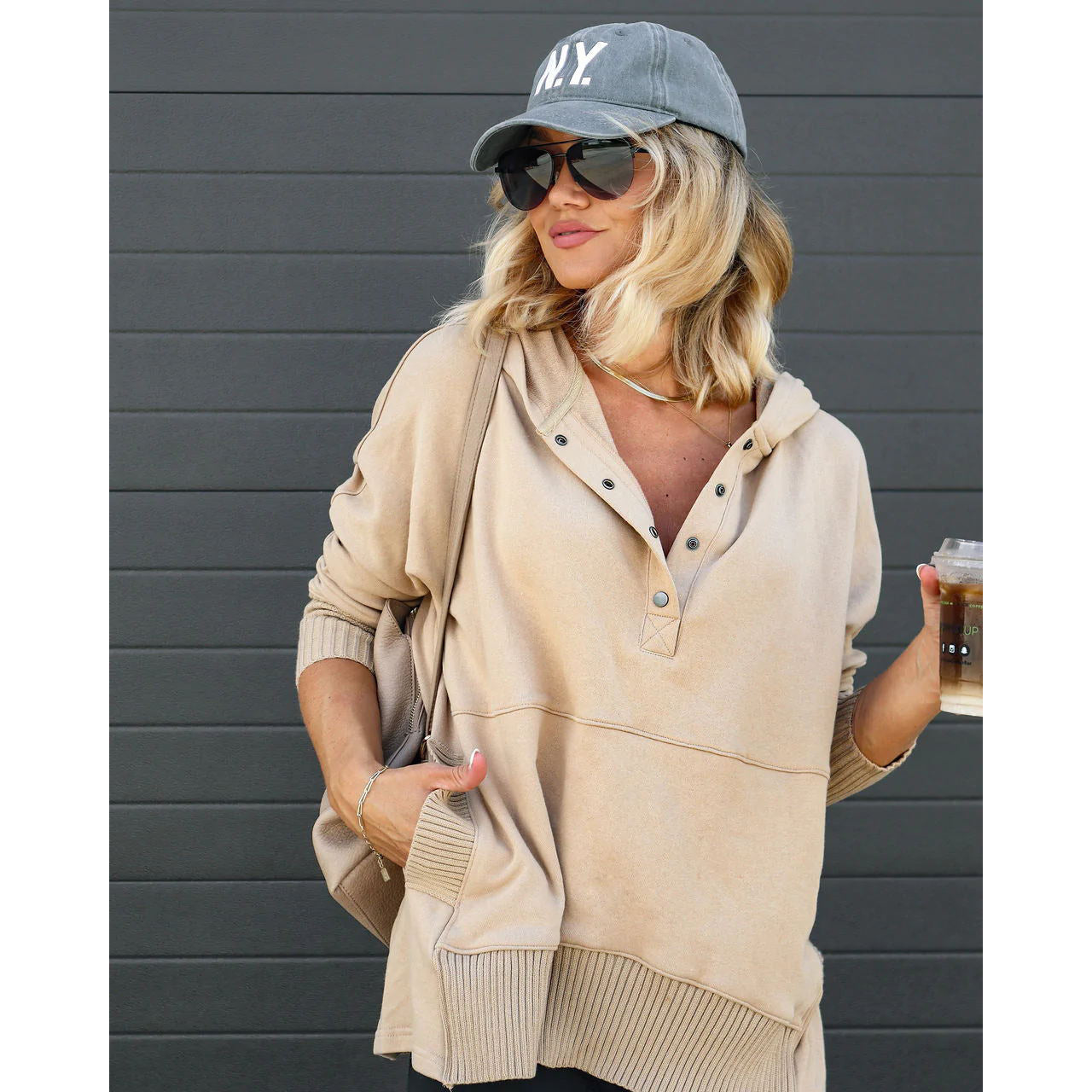 Damen Oversized Kapuzenpullover R&B