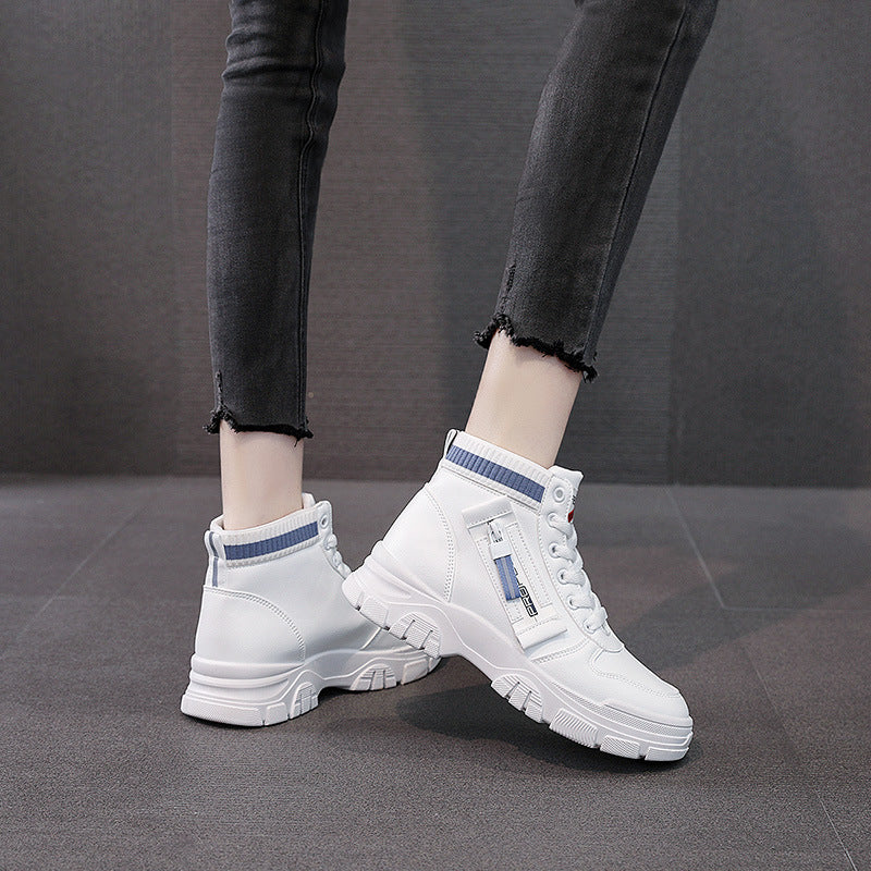 Damen Hohe Sneakers mit modischem Reißverschluss und atmungsaktivem Innenfutter R&B