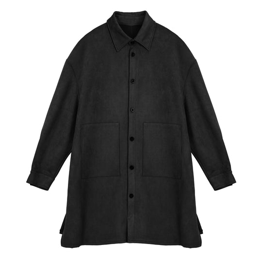 Damen Oversize Hemdenjacke aus weichem Suede mit großen Taschen R&B