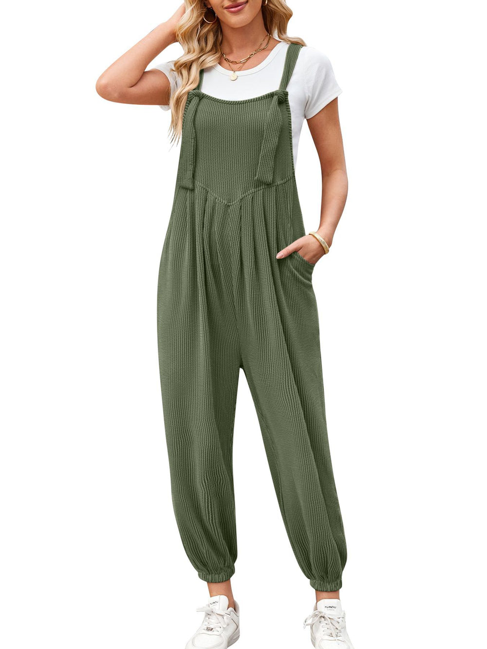 Damen Lässiger Jumpsuit mit praktischen Taschen R&B