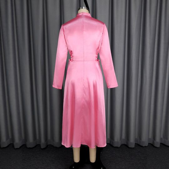 Damen Elegantes Midikleid mit Raffinierter Schleifenbindung R&B
