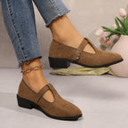 Damen elegante Schnürschuhe mit modischem Riemen und bequemer Sohle R&B
