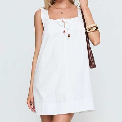 Damen lässiges Sommerkleid mit verstellbarem Schnürdesign und luftiger Silhouette R&B