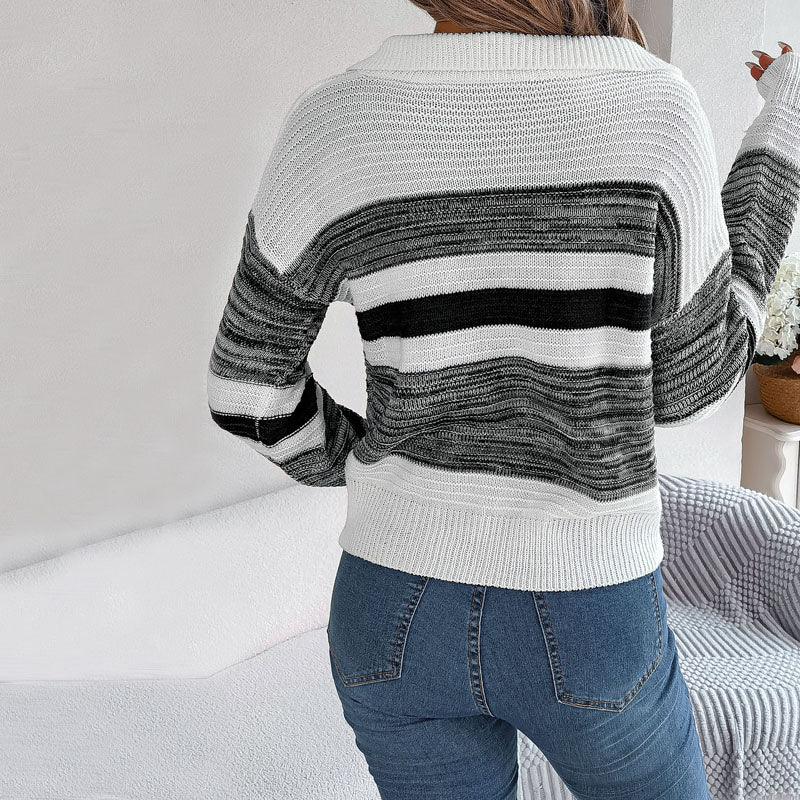 R&B | Gestreifter Pullover Acryl Modern, Bequem