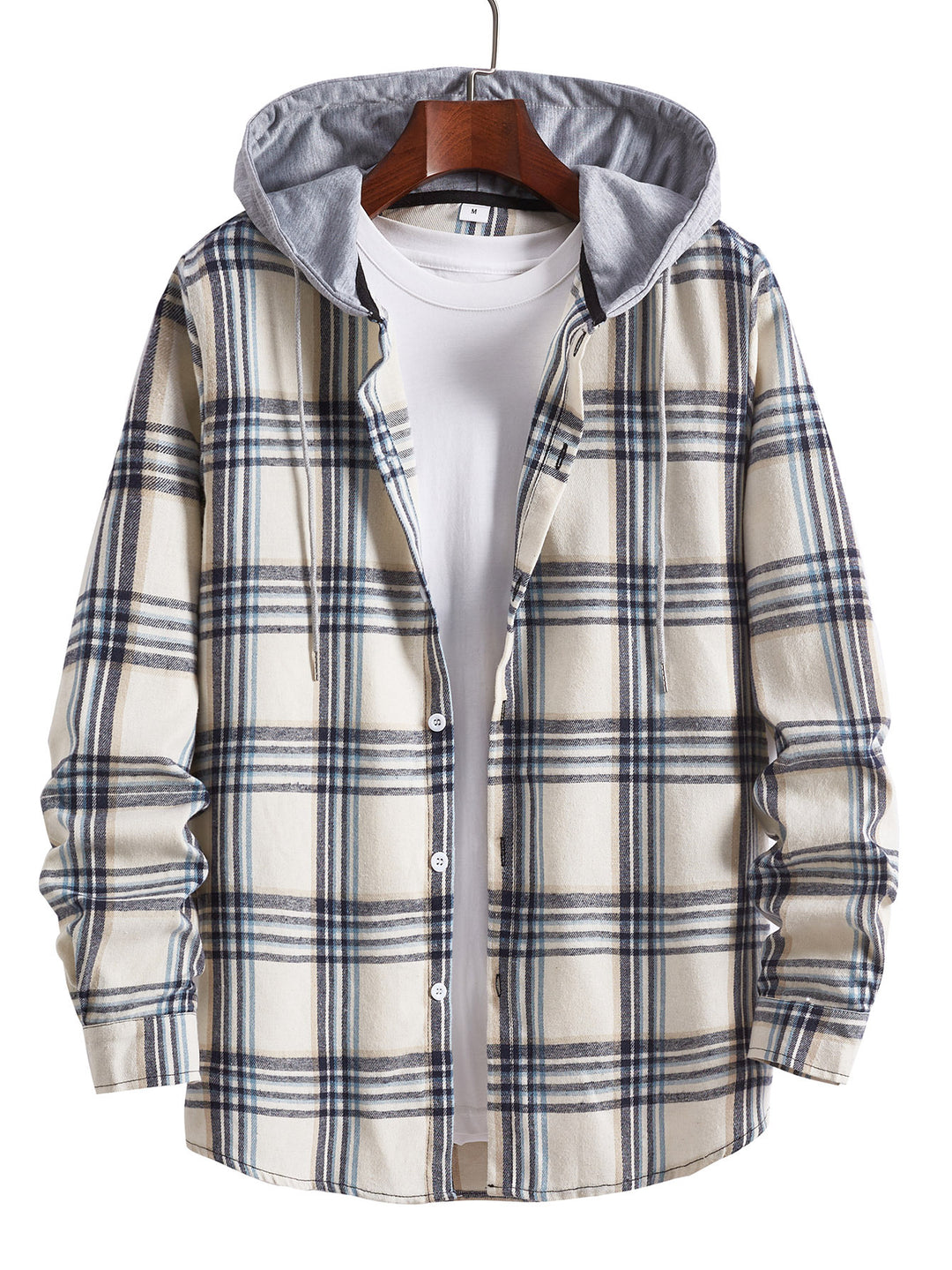 Herren Übergangsbluse mit Kapuze und kariertem Design R&B