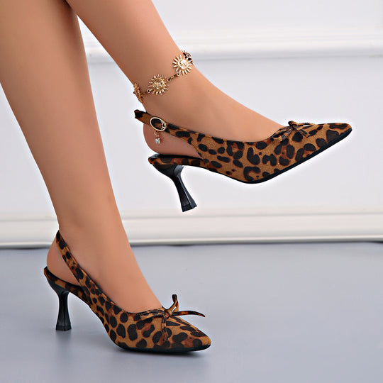 Damen Slingback Pumps mit versatilem Leopardenprint R&B