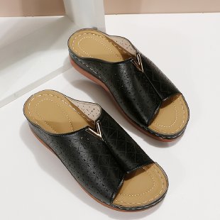 Damen modische Clogs mit raffiniertem Lochdesign und verstellbarem Fesselriemen R&B