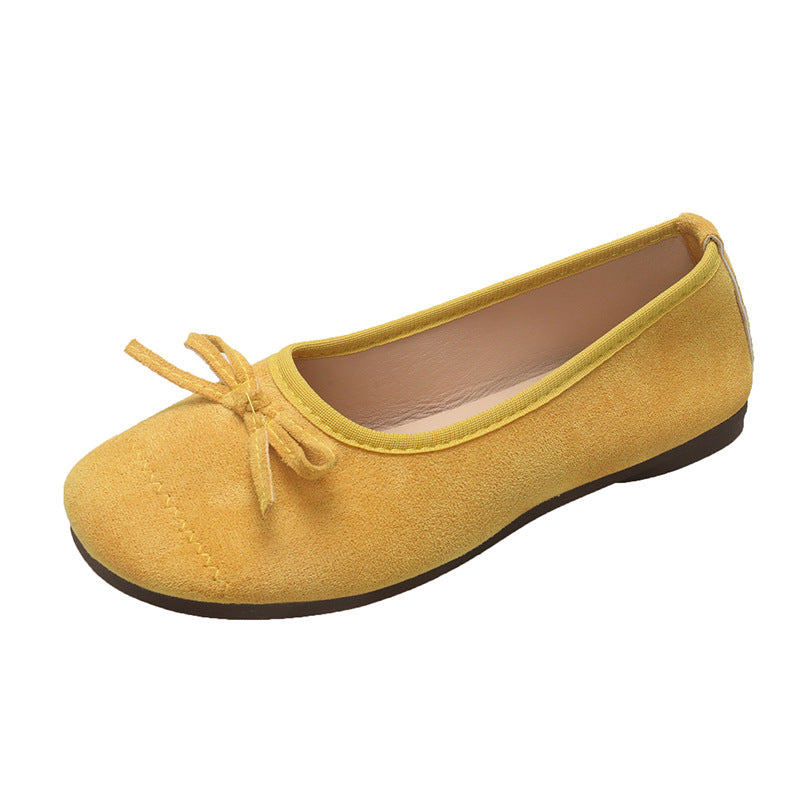 Damen Ballerina-Schuhe mit zierlichem Schleifenakzent und eleganter Oberfläche R&B