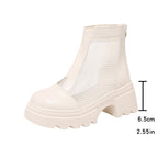 Damen trendy Verbindung von Stiefeln und Ankle Boots mit luftigen Mesh-Elementen R&B