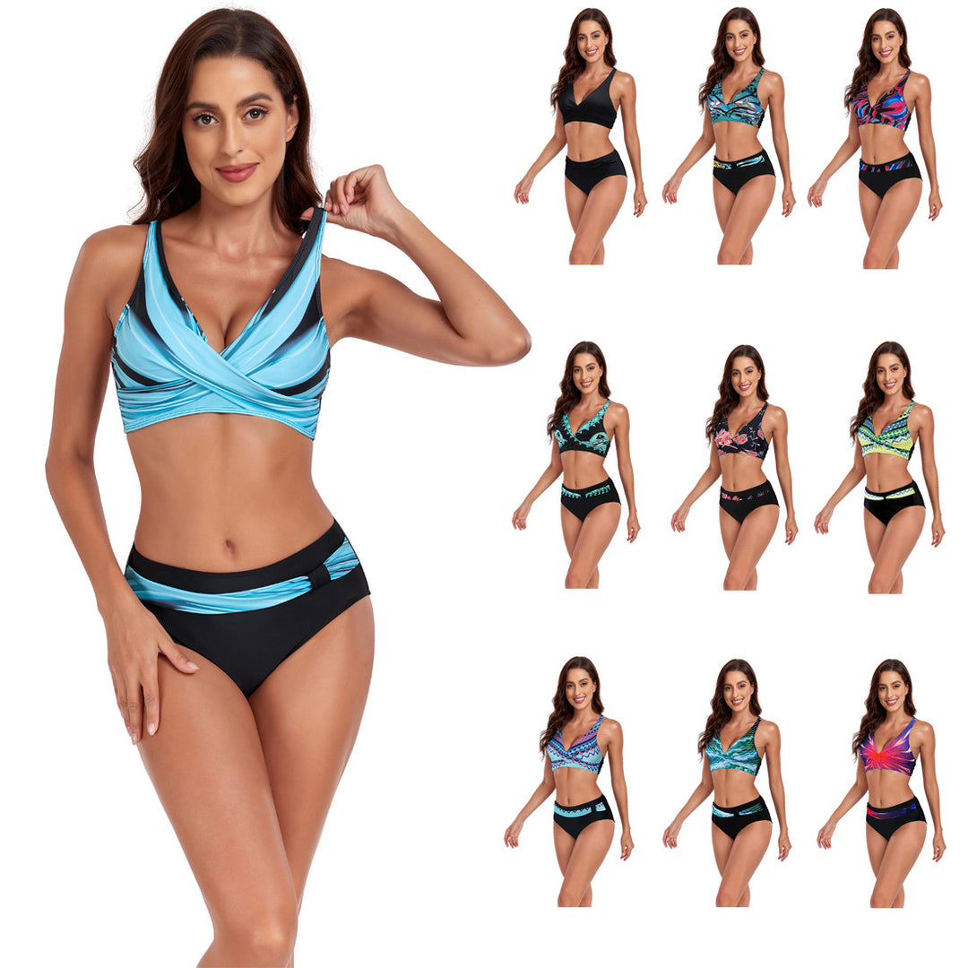 Damen Sportliches Bikini-Set mit trendigem Schnitt und modernem Grafikdesign R&B