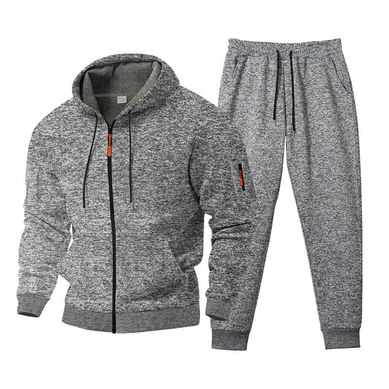 Herren sportives Freizeit-Set mit strukturiertem Hoodie und bequemen Jogginghosen R&B