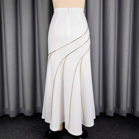 Damen eleganter Rock mit geschwungenen Ziernähten R&B