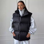 Damen Modische Steppweste mit hohem Kragen R&B