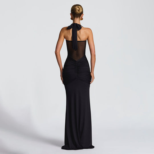 Damen Elegantes Maxikleid mit raffinierten Drapierungen R&B
