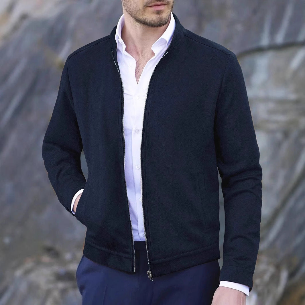 Herren Fleecejacke mit Stehkragen und seitlichen Taschen R&B