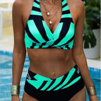Damen Hochgeschnittener Bikini mit modischem Wickeldesign R&B