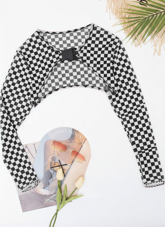 Damen Einteiliger Badeanzug mit innovativen Cut-Outs und längeren Ärmeln R&B