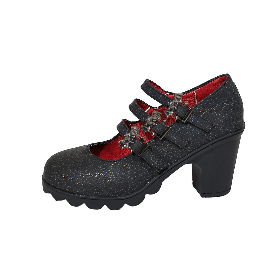 Damen Plateau-Pumps mit dekorativen Riemen und bequemer Sohle R&B
