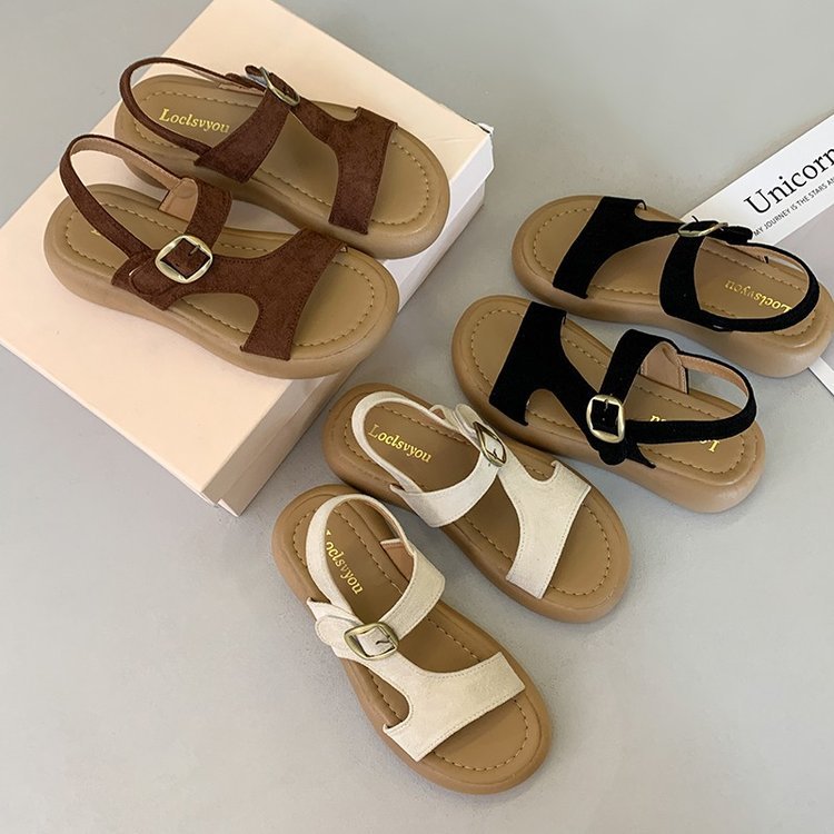 Damen komfortable Plateau-Sandaletten mit verstellbarem Riemen R&B