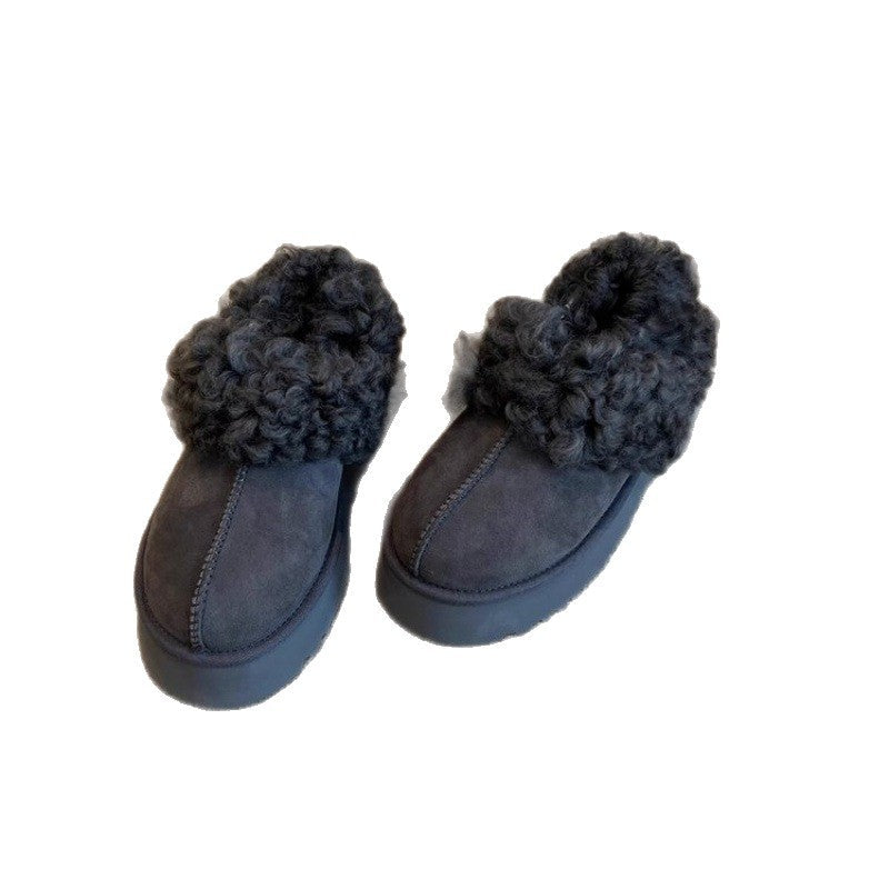 Damen Gemütliche Fell-Clogs mit weichem Innenfutter und rutschfester Sohle R&B