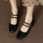 Damen Ballerina-Schuhe mit doppelt verstellbarem Riemchen und bequemer Sohle