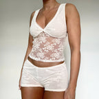 Damen Schlafanzug-Set aus Spitze mit zarten Details R&B