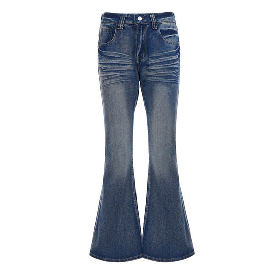 Damen Flared Jeans im lässigen Vintage-Stil mit hohem Bund und stylischen Waschungen R&B