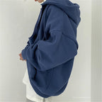 Damen oversized Kapuzenjacke aus weichem Fleece mit Kängurutasche R&B