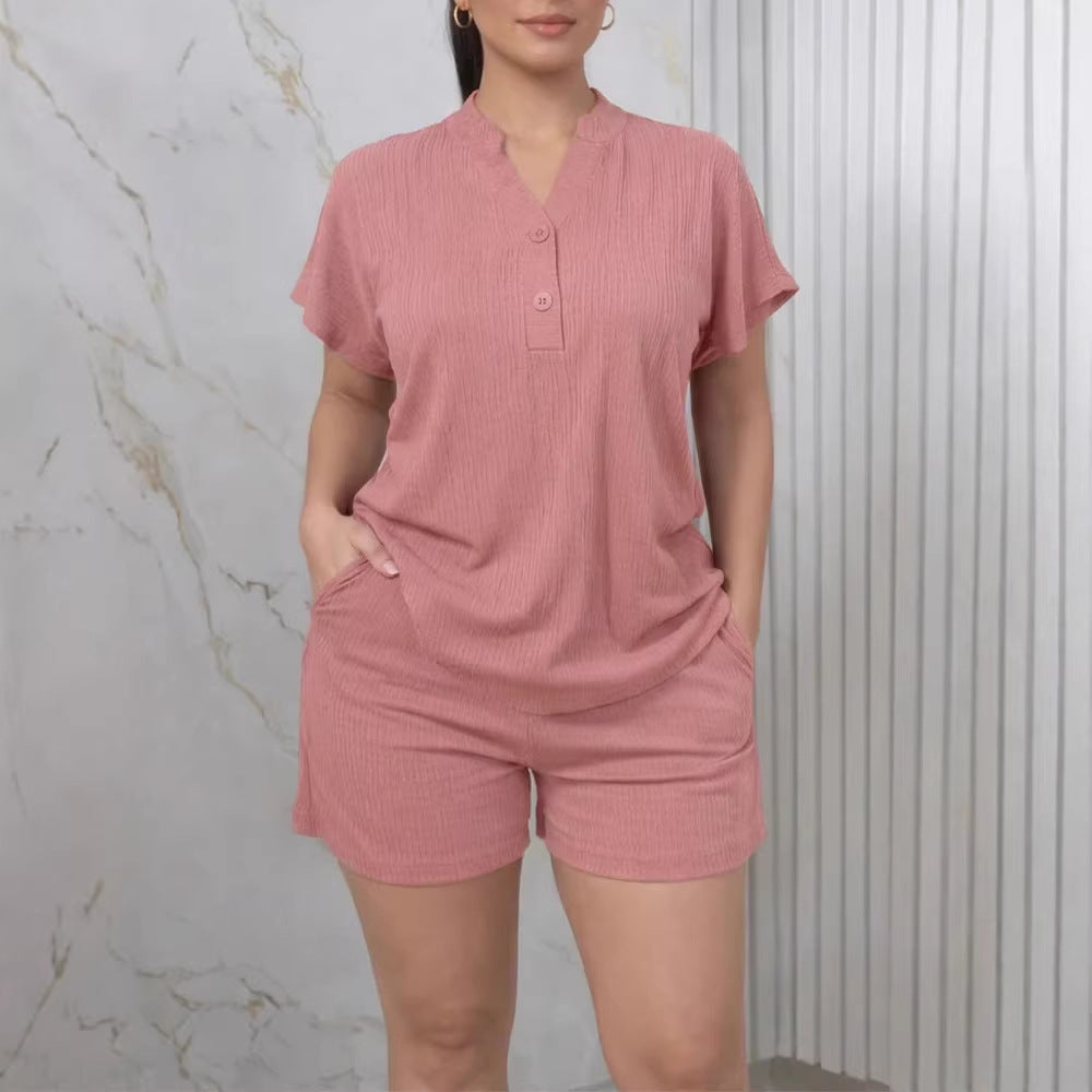Damen Freizeit-Jumpsuit mit Knopfleiste und seitlichen Taschen R&B