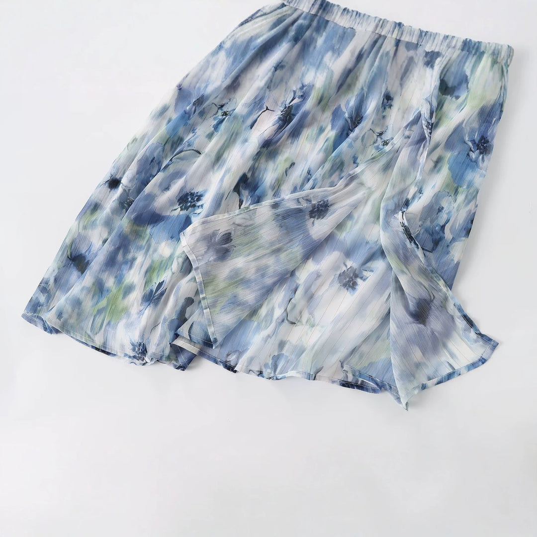 Damen Maxikleid mit elegantem, floralem Design und raffiniertem Rückenausschnitt R&B