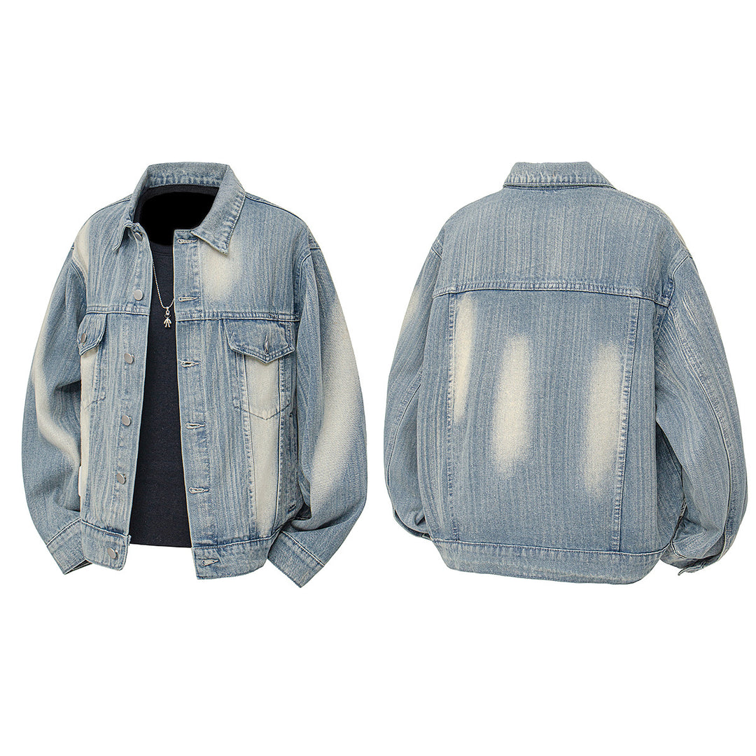 Damen Denimjacke im Vintage-Stil mit lässigem Schnitt und praktischem Druckknopfverschluss R&B