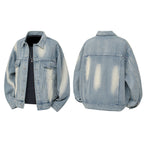 Damen Denimjacke im Vintage-Stil mit lässigem Schnitt und praktischem Druckknopfverschluss