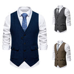 Herren elegante Weste im strukturierten Hahnentrittdesign R&B
