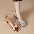 Damen Plateau-Pumps mit glänzender Oberfläche und eleganter Schnallenverzierung R&B