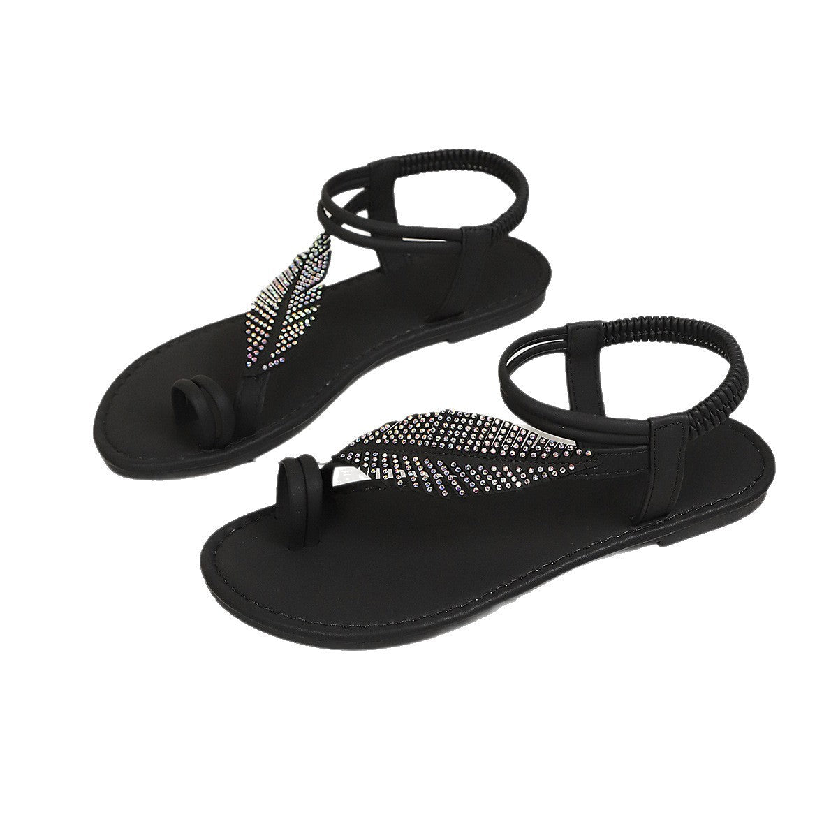 Damen Glamouröse Zehentrenner-Sandalen mit funkelndem Strass R&B