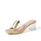 Damen transparente Fersen Sandalen mit elegantem Schnallen-Detail R&B