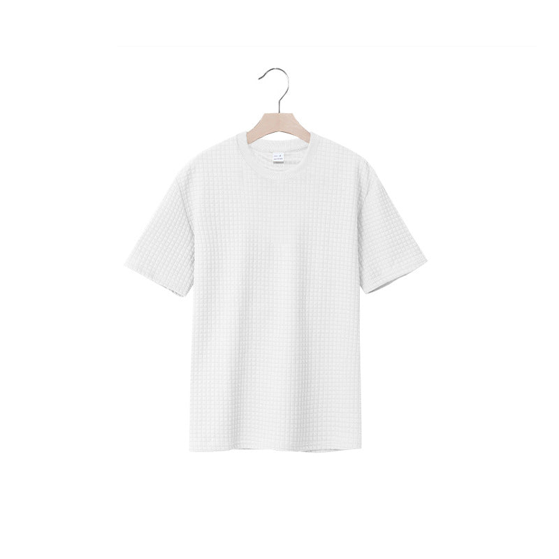 Herren lässiges Rundhals-T-Shirt mit strukturiertem Gewebe R&B