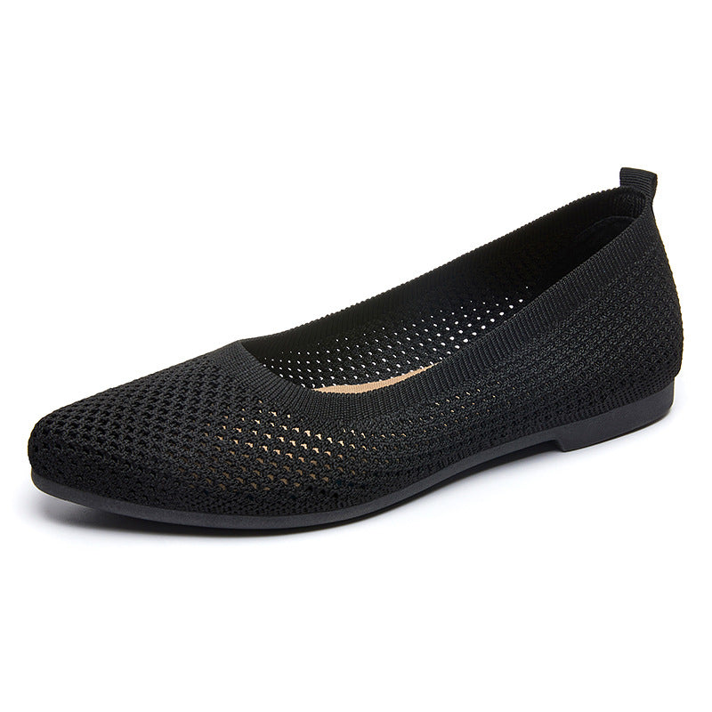 Damen Ballerinas mit atmungsaktivem Strickoberteil und flexiblem Fußbett R&B