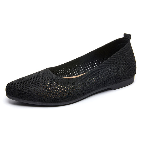 Damen Ballerinas mit atmungsaktivem Strickoberteil und flexiblem Fußbett R&B