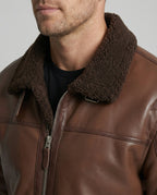 Herren Kunstlederjacke mit Kragen